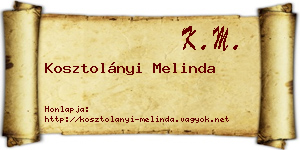 Kosztolányi Melinda névjegykártya